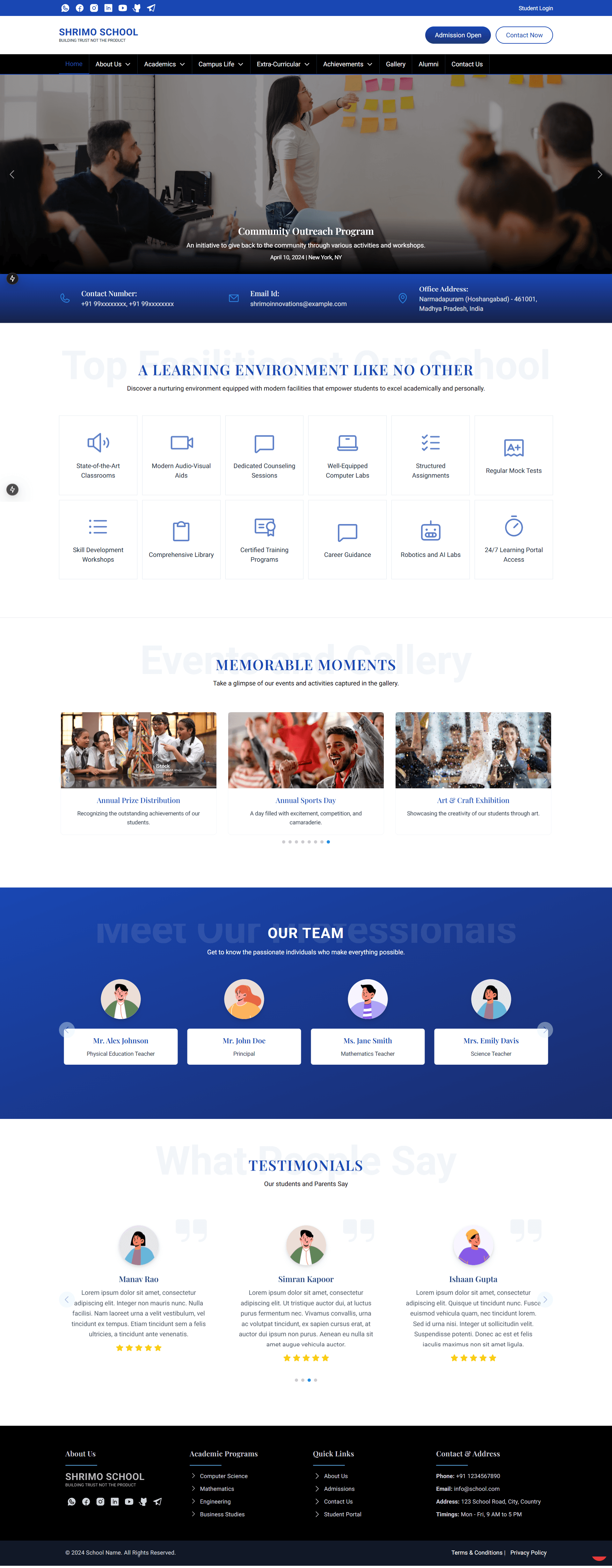 School Website Template