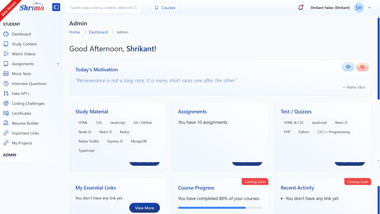 School CMS Demo preview