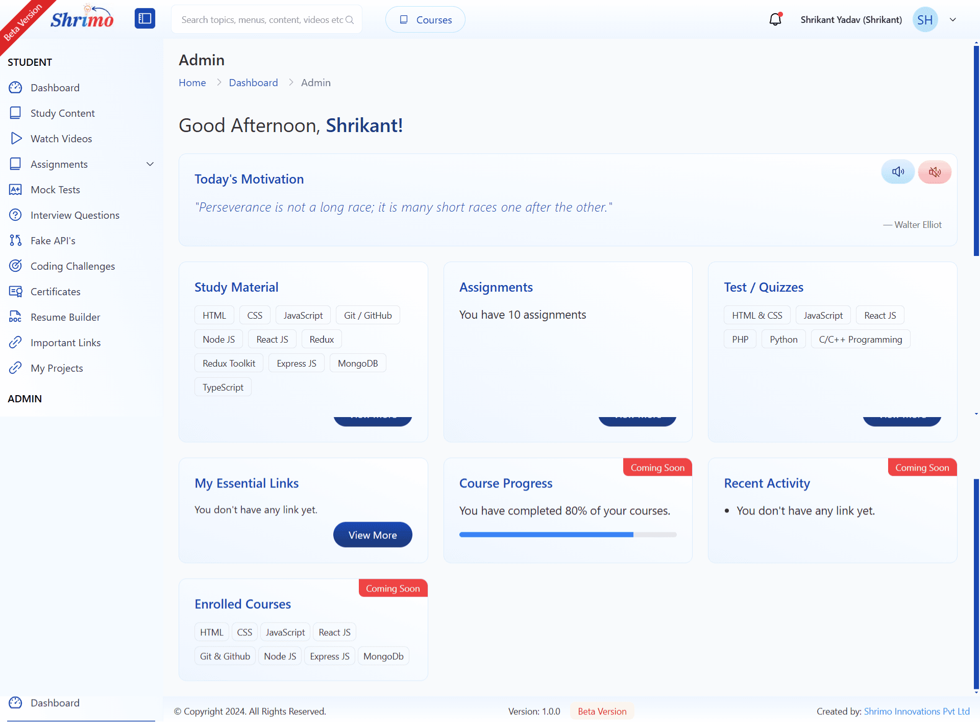 Code Learning Portal - Live Project