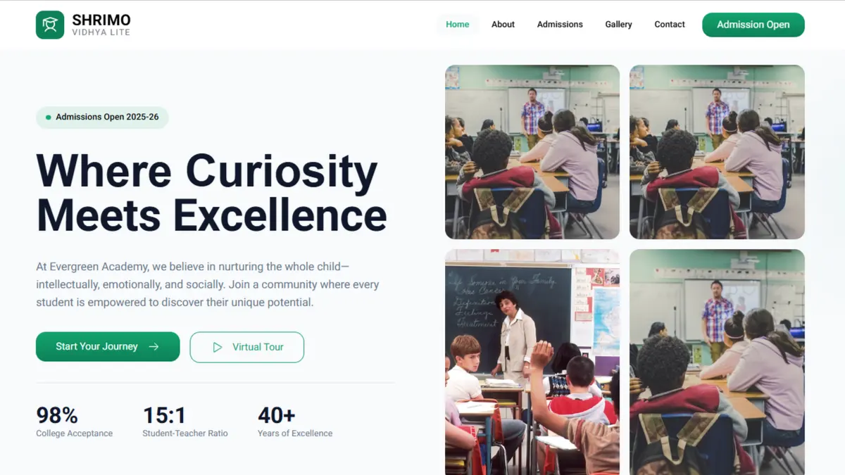 Vidhya Lite School Website