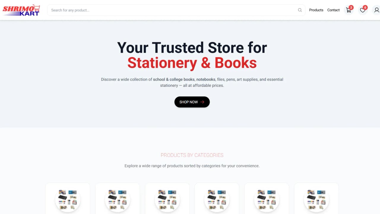 E-commerce Website product example E-commerce Website